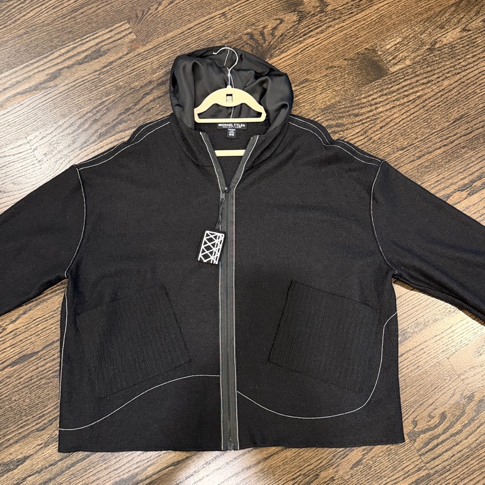 MICHAEL TYLER Black Hooded Zip-Up Jacket